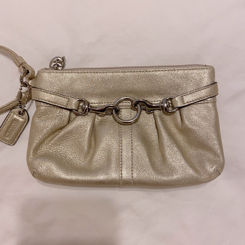 COACH Pale Gold Wristlet NWOT